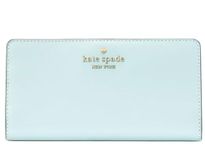 Kate Spade New York Leather Madison Large Slim Bifold Wallet In Blue Glow, KC579, Blue, Minimalist