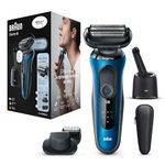 Braun Series 6 Electric Shaver for Men with Beard Trimmer, Precision Trimmer and SmartCare Centre, Wet and Dry, UK 2 Pin Plug, 60-B7500cc, Blue Razor