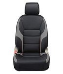 Hi Art Black and Grey Leatherite Custom Fit Car Seat Covers Compatible with Maruti Alto - Complete Set