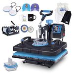 HORGELU Upgraded 5 in 1 Heat Press Machine 12 x 15 Inch Heat Transfer Machine 360-Degree Swing Away Multifunction Digital Sublimation Combo Heat Press for T Shirt Mug Hat Plate Cap for Commercial Home