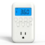 HBN Electricity Usage Monitor LCD Plug in Power Meter Digital Cost Watt/VA KWH/Hour Hz/PH Voltage Amp Meter with Backlight, 9 Display Modes for Energy Saving, Power Consumption Monitor