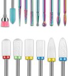 16pcs Nail Drill Bits Sets, 3/32 Inch Diamond Cuticle Electric Nail File and Ceramic Acrylic Gel Nail Bit Kit, Acrylic Nail Art Tools, Carbide Cuticle Remover Bits for Manicure Pedicure, Home Salon