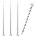 VGBUY 15PCS Stainless Steel Hardware Nails, 6 Inch Flat Head Nails for Hanging Pictures, Picture Hanging Nails, Long Nails, Wall Nails, Wood Nails, Finishing Nails