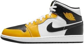 NIKE AIR Jordan 1 MID Mens Fashion Trainers in Yellow White Black - 10 UK