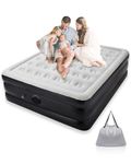 Dopetal Inflatable Mattress Double, Air Bed Double with Built-in Electric Pump, Blow Up Mattress Double Self-Inflation/Deflation Air Mattress, Flocked Surface Airbed for Camping Home 203x152x46cm