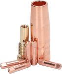 MIG Welding Gun Accessory, 0.9mm 0.035in Brass Gasless Nozzle Tips Kit Durable MIG Welding Equipment for Century FC90 80GL, for Forney Easy Weld