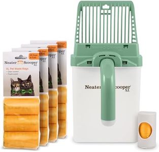 Neater Pets Neater Scooper XL Cat Litter Scoop, 195 Refill Bags – Extra-Large Capacity Mess-Free Cat Litter Scooper with Bag for Large & Multiple Cats, Spill-Proof Litter Box Scooper with Scoop Holder