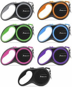 AllPetSolutions Retractable Dog Lead Extending Leash - Extension Lead with Anti-Slip Brake, Release Button, Anti-Twist Lobster Clip, Soft Grip Handle - For Small, Medium, Large Pets - Black, 8 Metre