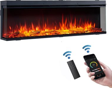 FLAMME 59" Smart Electric Fireplace – Wall Mounted LED Heater