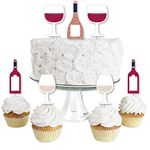 But First, Wine - Dessert Cupcake Toppers - Wine Tasting Party Clear Treat Picks - Set of 24