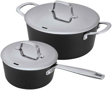 Alva Maestro 2-Piece Ceramic Nonstick Cookware Set – 4.5QT Stock Pot & 2QT Saucepan with Lids – Made Without PTFE, PFOA, PFAS, Induction & Oven Safe, Even Heat, Easy Clean, Dishwasher Safe