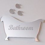 Super Cool Creations Bath & Three Bubbles Mirror 12cm x 8cm (Engraved Bathroom)