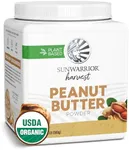 Peanut Butter Powder | All Natural Peanut Butter Powder Reduced Fat No Sugar Added Low Calories Low Fat Non GMO Soy Free Gluten Free Peanut Flour | 600g tub (50 Servings) Organic Harvest by Sunwarrior