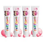 PEDIFLOR Kidz Anti-Cavity Protection Toothpaste Pack of 4 (70g Each) | Doctor Recommended | Bubblegum Flavour| Fluoride & Xylitol Kids Toothpaste | Cavity Prevention & Vegan Oral Care