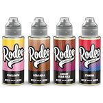 Rodeo Vape Liquid 4 x 100ml Pink Lemon + Roda Rola + Roda Rola Cherry + Stamina Vape Juice E Liquid 70/30 Ecig Juice Cigarette Liquid Sub Ohm Juice Flavoured E Juice E Cigarette E-Liquid Nicotine Free