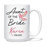 Personalized Aunt of The Bride Mug - Aunt Bride Mug - Wedding Gift for Aunt of The Bride - Aunt of Bride Gift - Wedding Coffee Mug - Custom Wedding Mug for Bride Family - White Mug 11oz 15oz