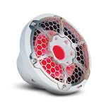 DS18 Nxl10Sub Outdoor Marine Audio Subwoofer With Rgb - 600 Watt Max 300 Watt Rms 10-Inch White Waterproof Bass Loud Speaker For Atv/Utv Stereo Sound System, Under Helm Or Box Case Mount In Small Boat