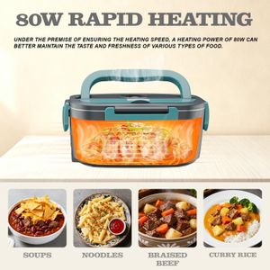 Buddew Electric Lunch Box 1.5L – Portable Food Warmer, Green