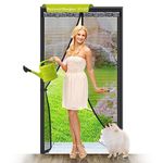 Magnetic Screen Door Mesh Retractable Patio Door Net Sturdy Fiberglass Anti-scratch Works with Pets,36 pcs Magnets Closure Closely,Fit Sliding Door Size up to 34"*82" Black