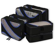 BAGAIL 6 Set Packing Cubes,3 Various Sizes Travel Luggage Packing Organizers ( Black)