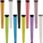 King Size Cone Holder 10 Pack Air Tight Hard Plastic Tube Smoking Cigarette Case, 10 Holders Purple, Black, Orange, Pink, Clear x 2, Red, Yellow, Blue, Green