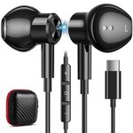 AFGHOA USB C Earbuds for iPad Mini 7 A17 Pro, Magnetic Headphone Wired for Samsung Galaxy S24 FE Tab S10 Ultra,in-Ear Noise Canceling Cord Earphone for iPhone 16 Pro Max,for Type C Headset