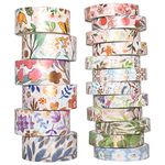 YUBBAEX Washi Tape Set Decorative Tape Craft Supplies for DIY, Bullet Journal, Craft, Gift Wrapping, Scrapbooking (Spring Floral 18 Rolls)