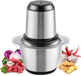 Rexmon 300W Stainless Steel Electric Meat Mixer Grinders With Bowl for Heavy Kitchen Food Chopper Mixer, Meat, Vegetables, Onion Slicer Garlic Slicer Dicer Food Processor (2L)