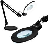 Neatfi XL LED Magnifying Lamp, Hands-Free, Dimmable, Crafts, Reading, Close Work (Black, Non-CCT with Base)