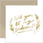 Old English Co. Will You Be My Bridesmaid Card - Bridesmaid Proposal Card from Bride To Be - Best Friends Bridal Party Card - Special Gold Foil Card | Blank Inside with Envelope