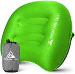 Pitch and Trek Camping Pillow with Removable Cover, Ultralight Portable Compact Inflatable Pillow for Neck Lumbar Support, Compressible Pillow for Hiking, Beach, Hammock, and Backpacking Gear