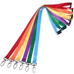 Breakaway Lanyard, Wisdompro 6 Pack 19'' Colorful Neck Strap Keychain with Safety Breakaway Buckle and Oval Clasp for ID Card Badge Holders, Keys, Whistles, for Kids, Office, Events