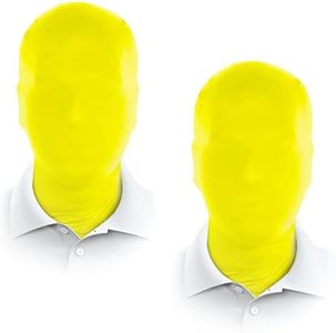 2 Pieces Full Face Mask, BW 2nd Skin Masks,Halloween Spandex Hood for Unisex Cloth (Yellow)