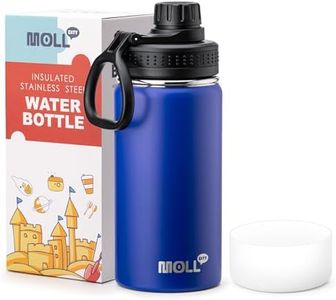 Mollcity Kids Insulated Water Bottle for School-350ml/12 oz Stainless Steel Double Wall Vacuum Wide Mouth Water Bottle with Leak Proof Spout Lid, BPA Free (Navy)