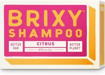 BRIXY Balance Shampoo Bar For All Hair Types, Argan Oil & Provitamin B, Gently Removes Oil, Styling Product, & Hard Water Build-up, pH Balanced, Color Safe, Vegan, Plastic Free - Citrus