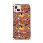 Vusbvelnot Fall Leaves Pumpkin Acorns Case Compatible with iPhone 14 Plus, Aesthetic Autumn Halloween Case for iPhone 14 Plus for Teens Men and Women, Cool TPU Bumper Phone Case Cover