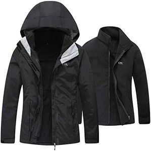 Diamond Candy Womens Winter Coat Waterproof Rain Jacket for Ski, 3 in 1 Fleece Jacket with Hood