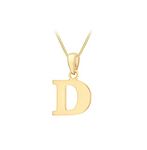 Carissima Gold Women's 9CT Yellow Gold 10.5mm X 16mm Plain 'D' Initial Pendant on 9CT YellowGold 25 Diamond Cut Adjustable Curb Chain 41CM/16'-46CM/18' Necklace