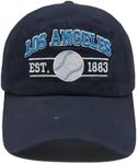 Jvnzaleu Embroidered City Washed Los Angeles Baseball Cap Adjustable Cotton Fans Baseball Hat for Men Women