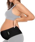 ChongErfei Pregnancy Belly Band Maternity Belt Back Support Abdominal Binder Back Brace - Relieve Back, Pelvic, Hip Pain for Pregnancy Recovery (Black, One Size)