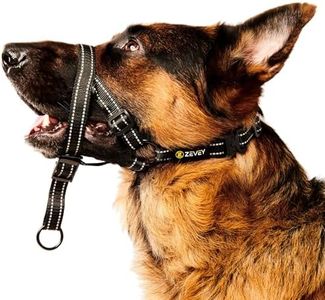 Zevey Adjustable Dog Head Halter with Safety Strap, Soft Padded Dog Head Collar for Small Medium Large Dogs, No-Pull Dog Harness for Training and Walking (Large, Black)