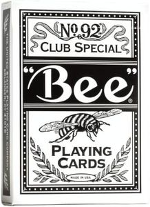 Bee Signature Series Playing Cards Deck, 1 Deck of Black Playing Cards, Thin Crushed, Special Edition