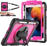 JSUSOU iPad 9th 8th 7th Generation Case 2021 2020 2019 iPad 10.2 inch Cover with Pencil Holder Screen Protector for Kids | Full Body Heavy Duty Shockproof Rugged Protective Cover w/Stand Strap