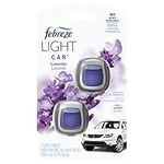 Febreze LIGHT Odor-Eliminating Car Freshener Vent Clip Lavender, 06 oz. Car Vent Clip, 2 Count, White and Purple