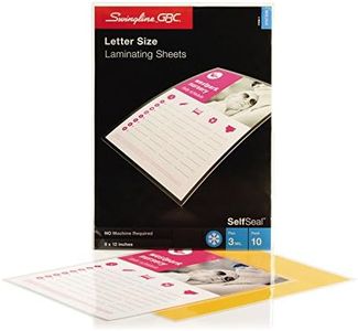 GBC Laminating Sheets, Self Adhesive Pouches, Letter Size, Glossy, 3 Mil, SelfSeal, 10 Pack (3747308)