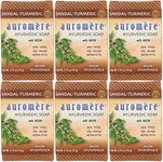 Ayurvedic Bar Soap Sandal-Turmeric by Auromere - All Natural Handmade and Eco-friendly Bar Soap for Sensitive Skin - 2.75 oz (6 Pack)