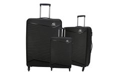 American Tourister Kamiliant Set Of 3 Small - 55 Cm, Medium - 68 Cm & Large - 79 Cm Polypropylene Hard 4 Wheeler Spinner Trolley Bag Luggage Trolley- Black