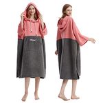 Hiturbo Changing Robe,Poncho Bath Towel with Hooded for Beach Swimming Surfing