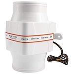 DasMorine DC12V in-Line Marine Blower 270 CFM Intake: 4" Marine Bilge Air Blower White (270 CFM)