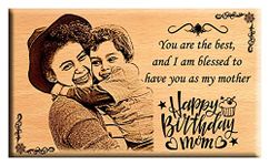 Giftanna Customized Engraved Wooden Happy Birthday Mom Photo Frame Gifts for Mother/Mom/Amma - Best Gift for Mother